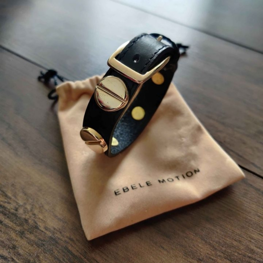 Ebele motion leather studded cuff bracelet